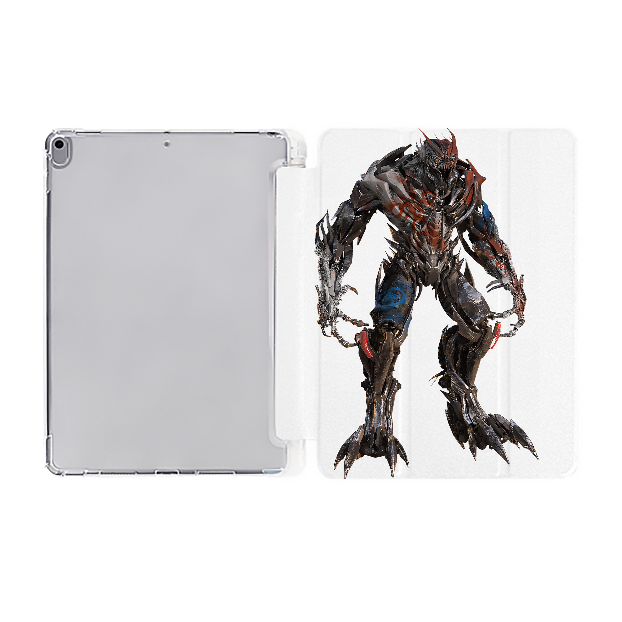 （画像用） Transformers トランスフォーマー IPad ケース ペン収納付き 三つ折りスタンド PUレザー×シリコン 対応機種9.5/10.5/10.9インチ